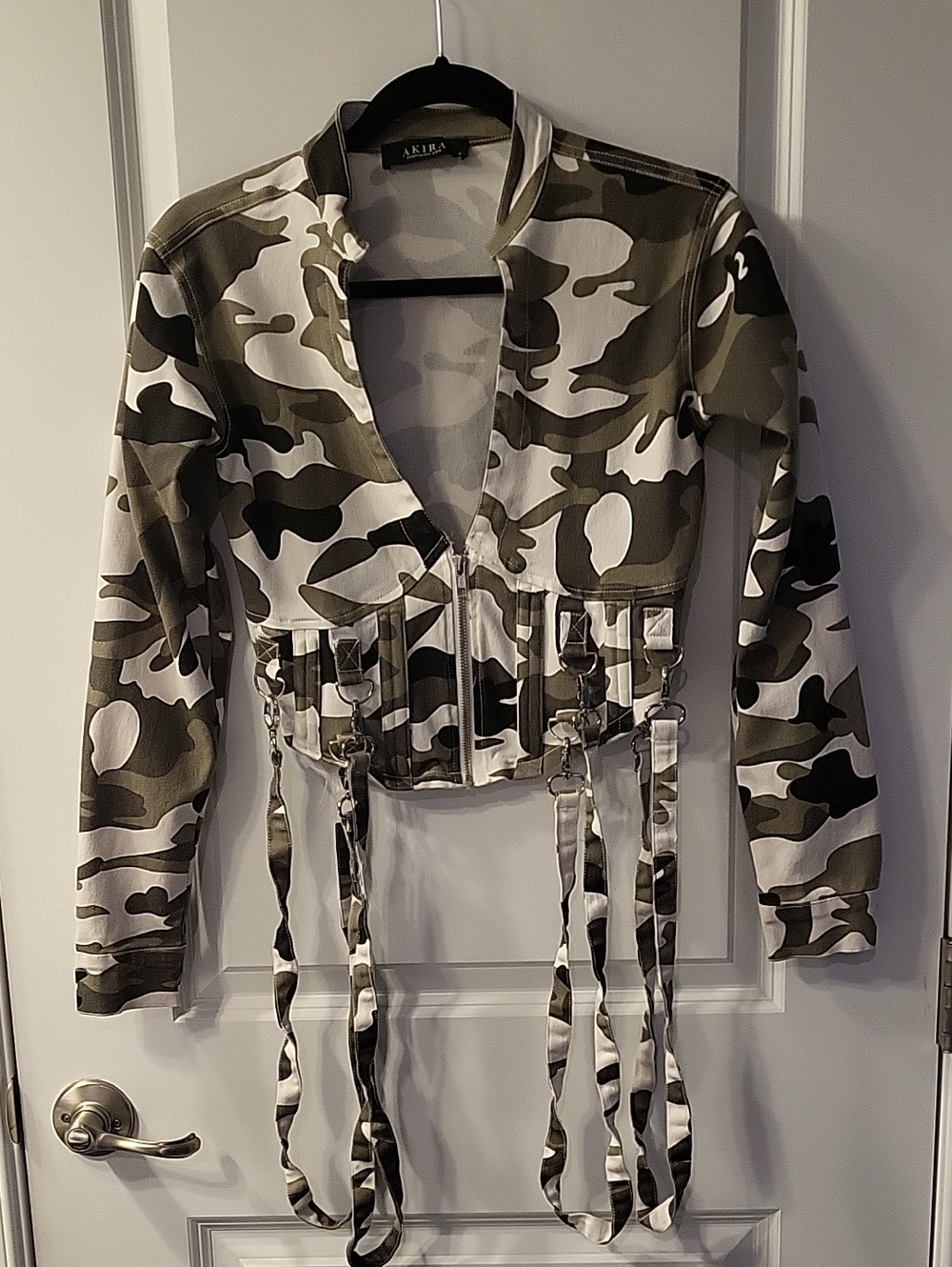 AKIRA Camo Faux Corset Jacket